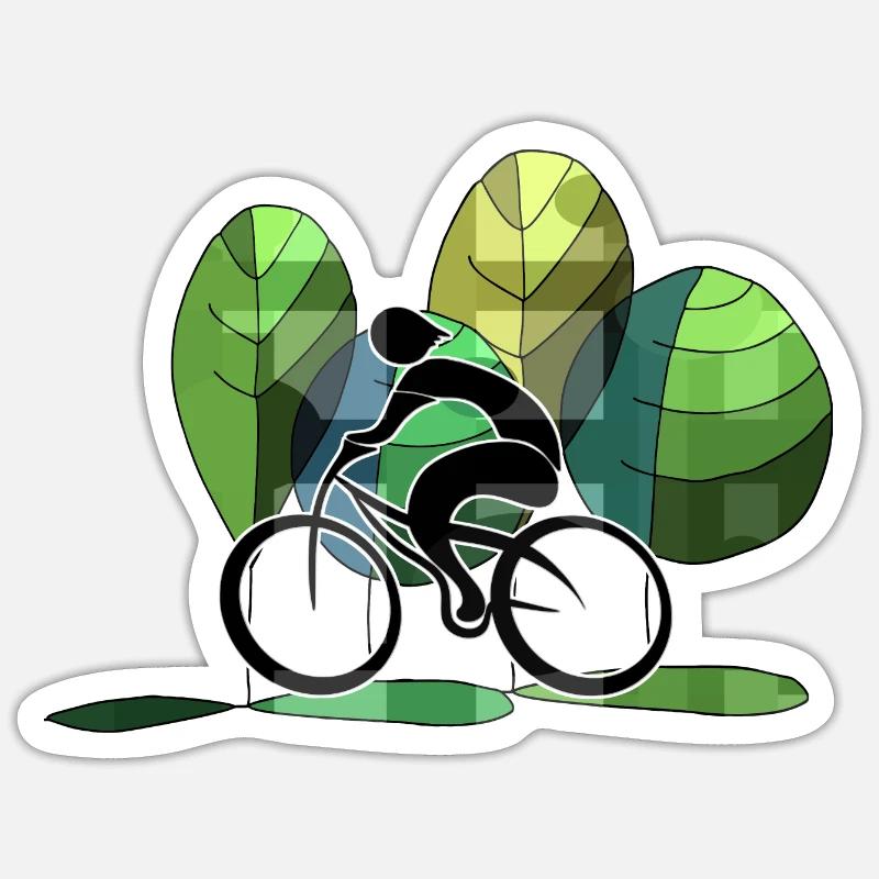 Cyclist - Sticker size S (10 x 10 cm) - white matte