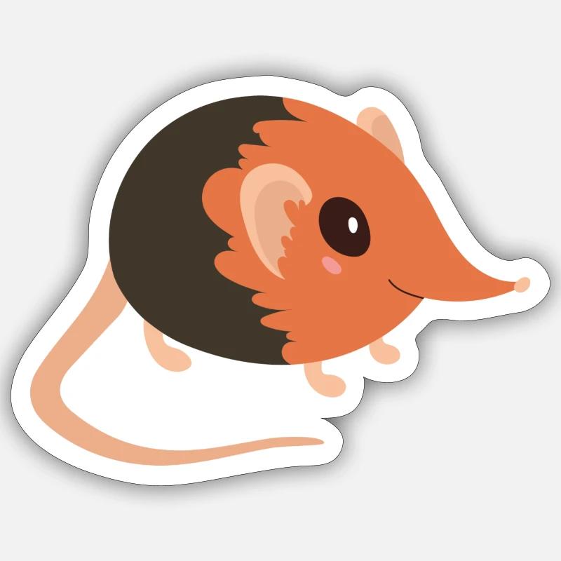 Elefantenspitzmaus - Sticker Größe S (10 x 10 cm) - Mattweiß