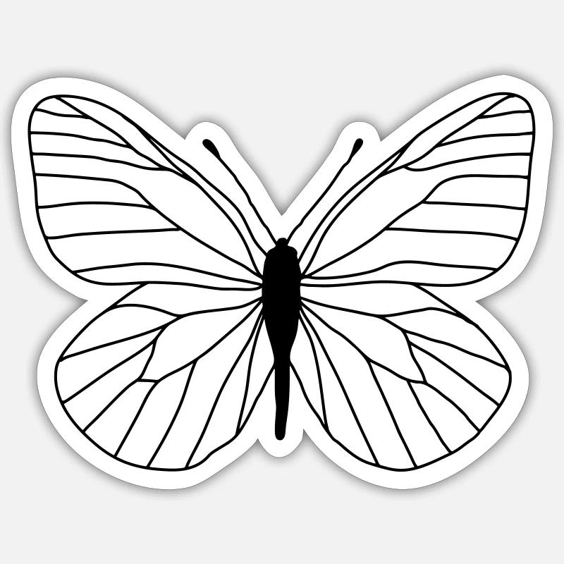 Butterfly white - Sticker size S (10 x 10 cm) - white matte