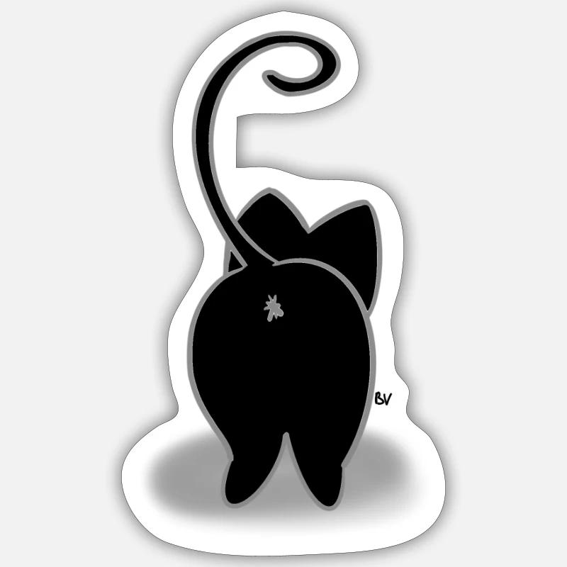 Back cat Sticker size S (10 x 10 cm)