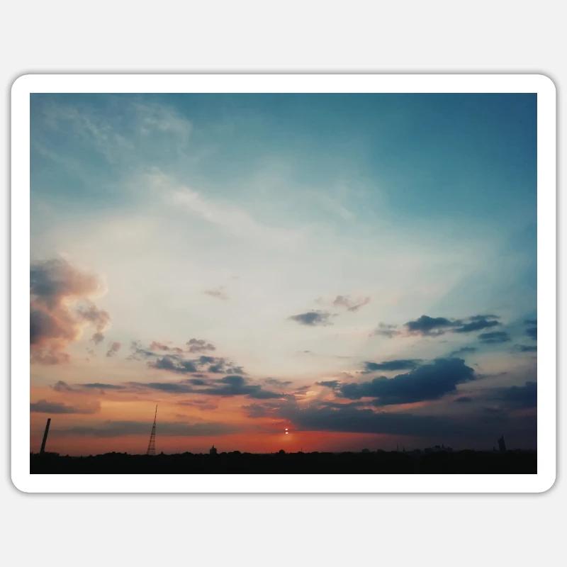 sunset - Sticker size S (10 x 10 cm) - white matte