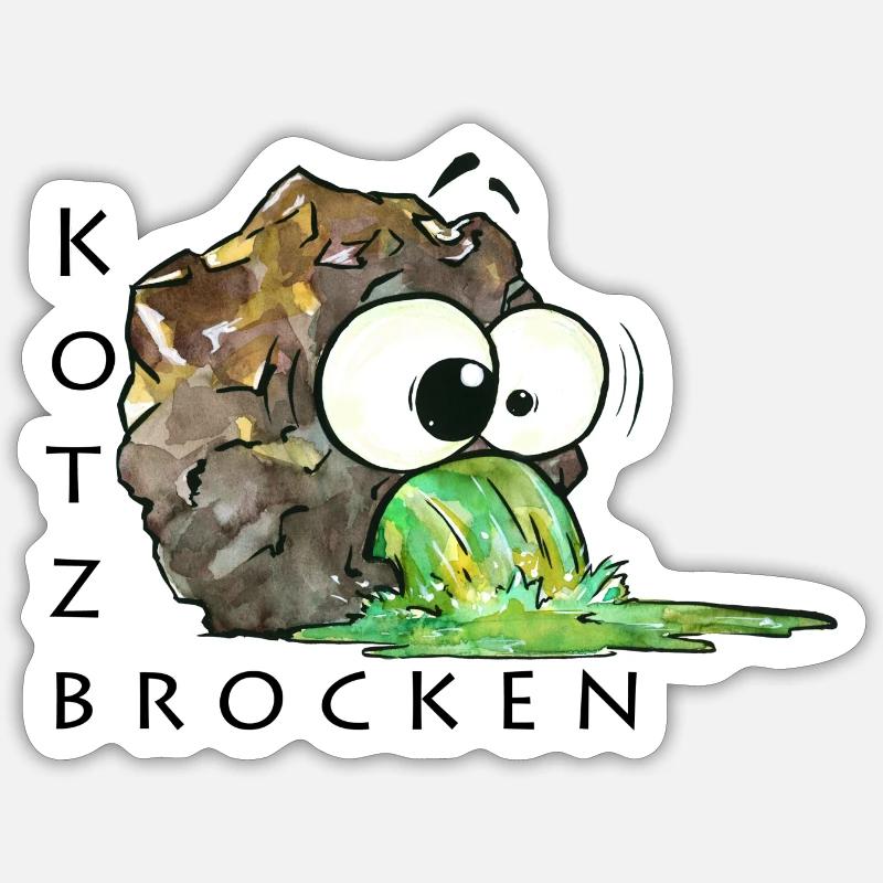 Morceaux de vomi - Sticker taille S (10 x 10 cm) - blanc mat