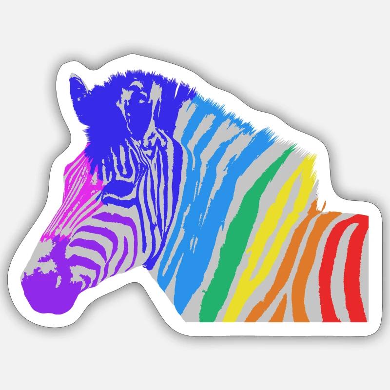 Zebra - Sticker Größe S (10 x 10 cm) - Mattweiß