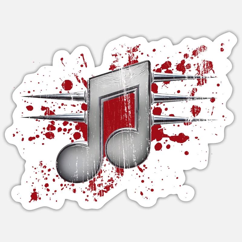 Musical note with spines Sticker size S (10 x 10 cm)