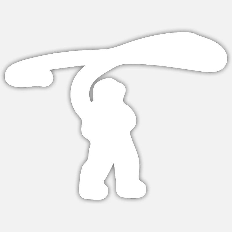 Pêche à la mouche - Sticker taille S (10 x 10 cm) - blanc mat