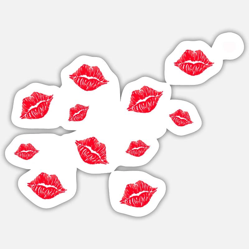 Plein de bisous - Sticker taille S (10 x 10 cm) - blanc mat
