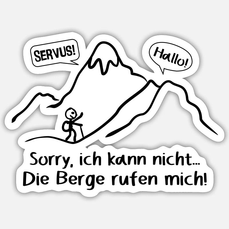 Die Berge rufen... - Sticker Größe S (10 x 10 cm) - Mattweiß
