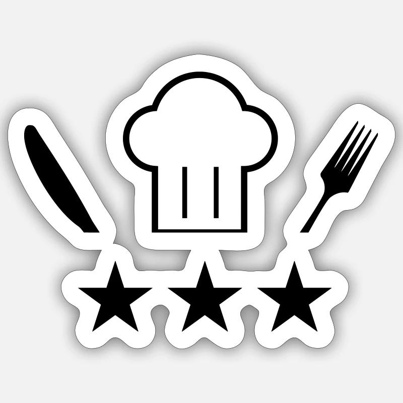 Küchenchef *** - Sticker Größe S (10 x 10 cm) - Mattweiß