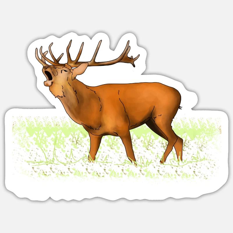 Roaring deer Sticker size S (10 x 10 cm)