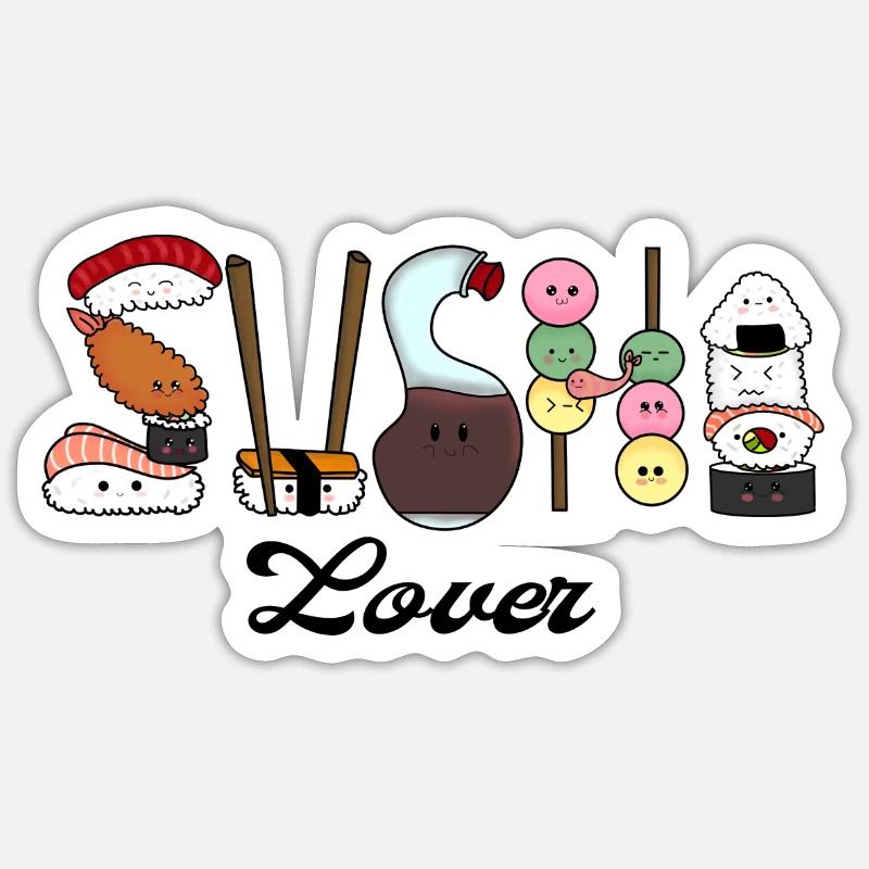 sushi lover - Sticker size S (10 x 10 cm) - white matte