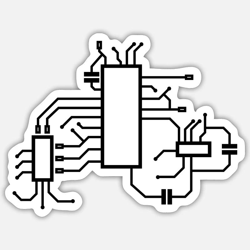 Circuit 1 - Sticker taille S (10 x 10 cm) - blanc mat