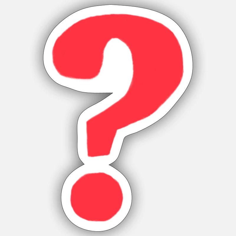 Red question mark Sticker size S (10 x 10 cm)