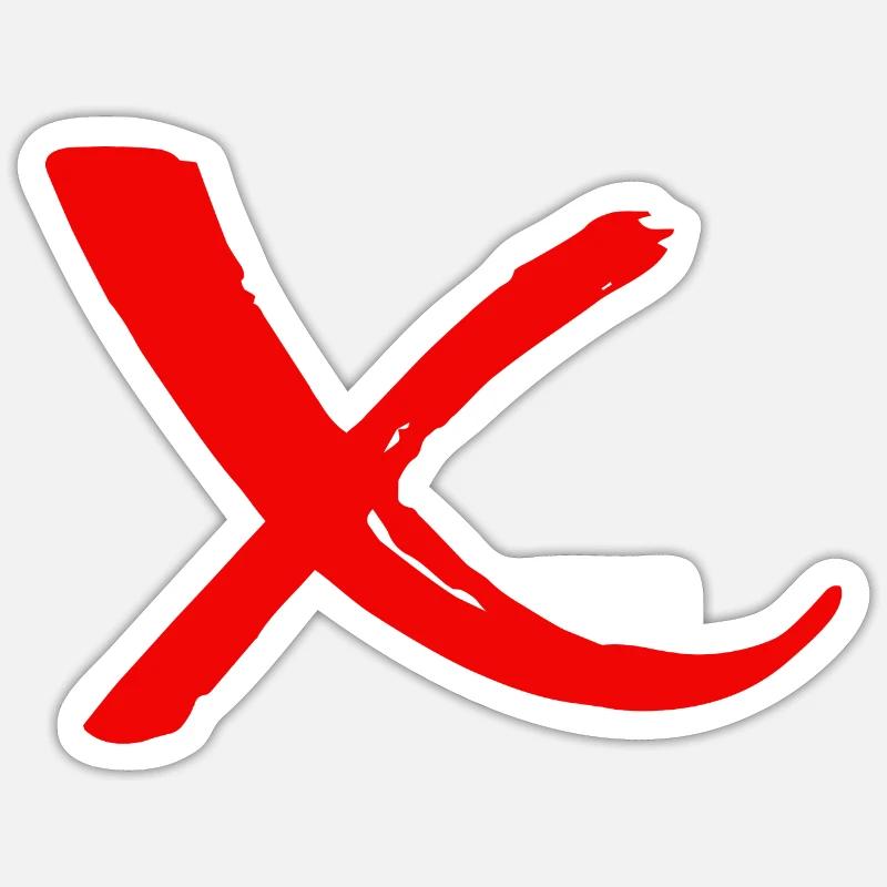 Rejection Strikethrough with red X 2 Sticker size S (10 x 10 cm)