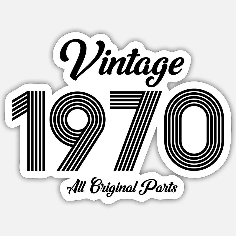 1970 - Sticker taille S (10 x 10 cm) - blanc mat