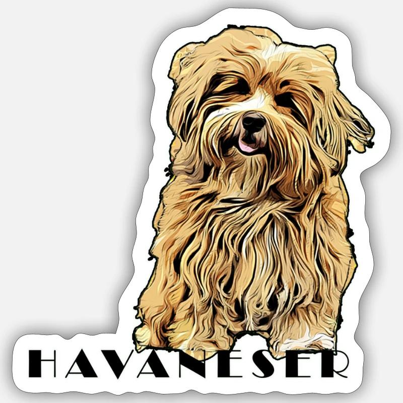 Havanese Comic Text2 - Sticker size S (10 x 10 cm) - white matte
