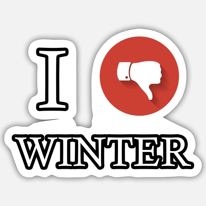 I HATE WINTER | Thumbs down Sticker size S (10 x 10 cm)