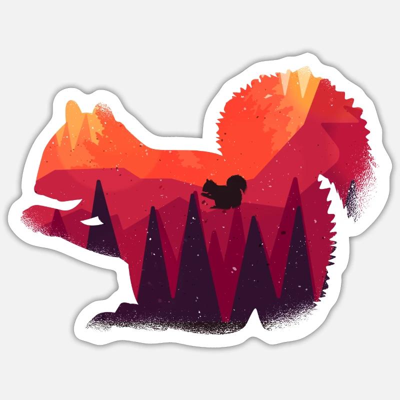 Squirrel Forest 01 2021 Sticker size S (10 x 10 cm)