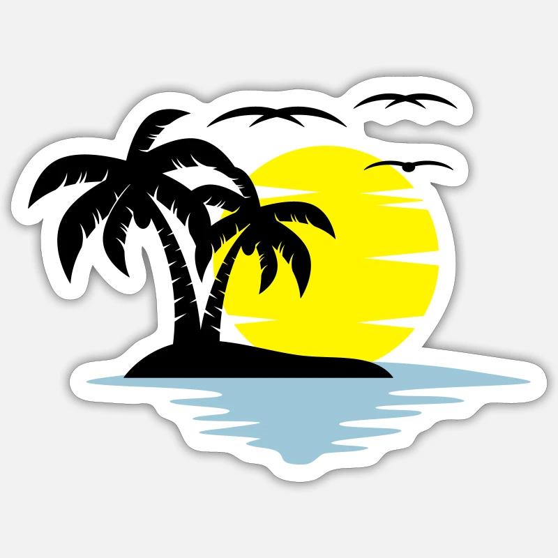 island - Sticker size S (10 x 10 cm) - white matte