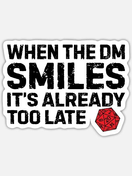 Smiles Nerd Rollenspiel Geek Geschenk - Sticker Größe S (10 x 10 cm) - Mattweiß