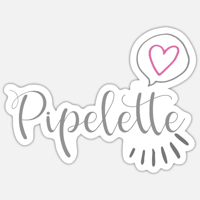 Pipelette Coeur Chic - Sticker taille S (10 x 10 cm) - blanc mat