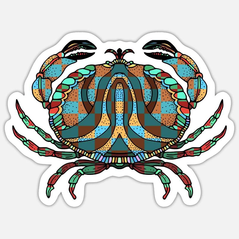 Krabbe Sticker Größe S (10 x 10 cm)