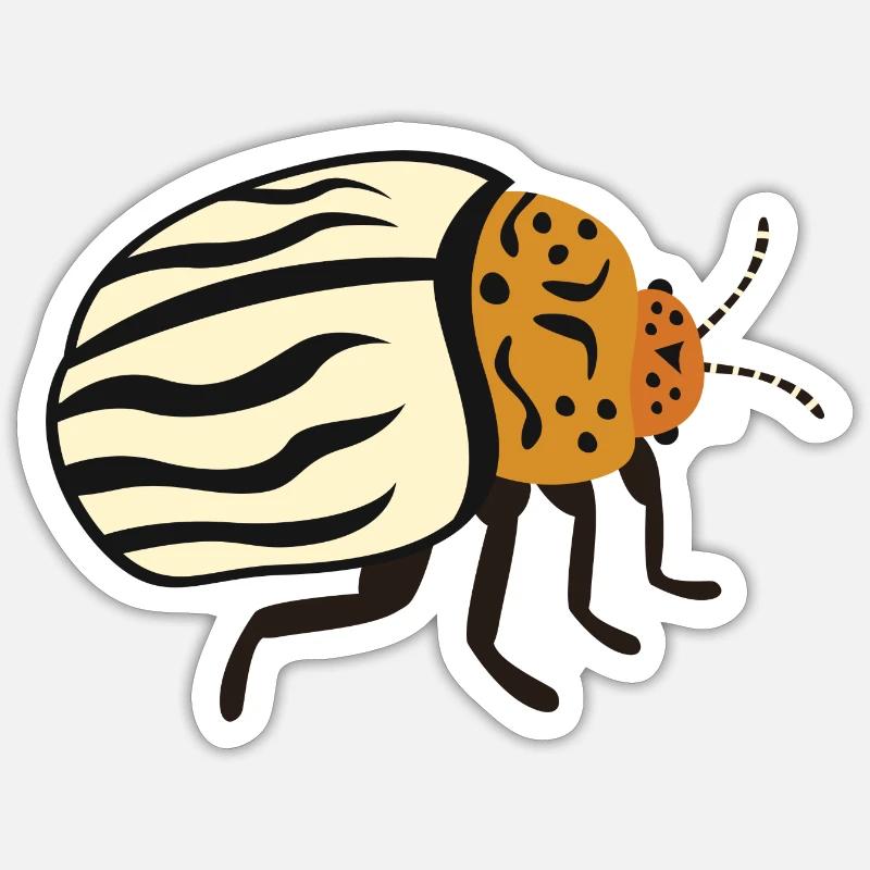 Scarabées - Sticker taille S (10 x 10 cm) - blanc mat