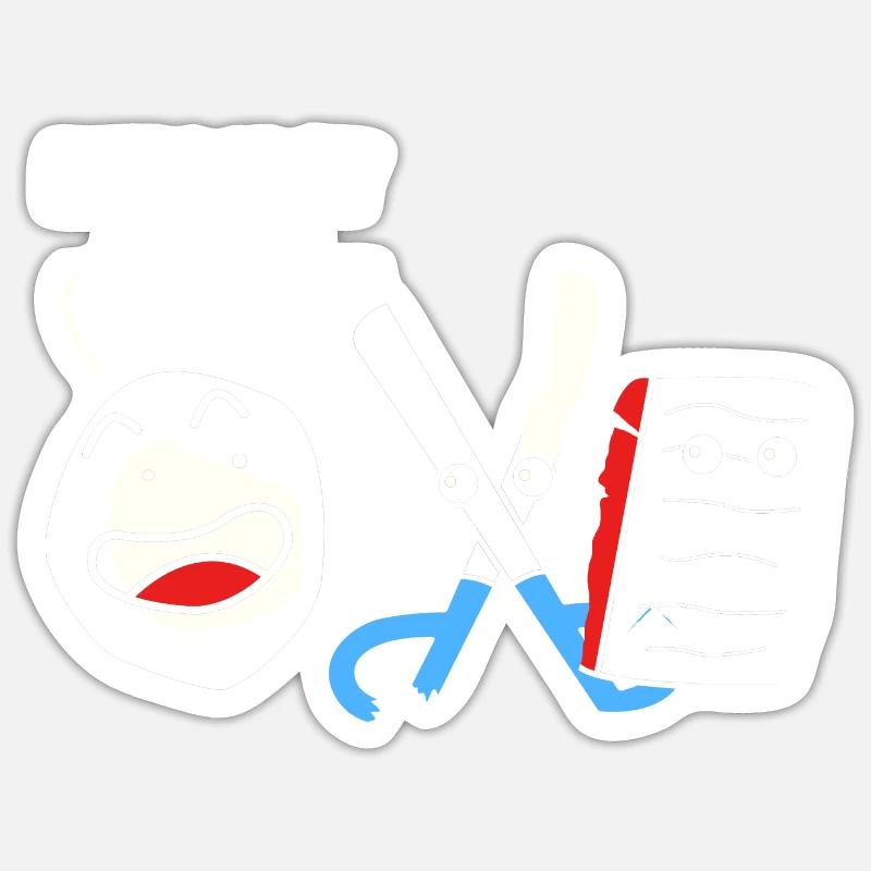 Ciseaux pierre papier Sticker taille S (10 x 10 cm)