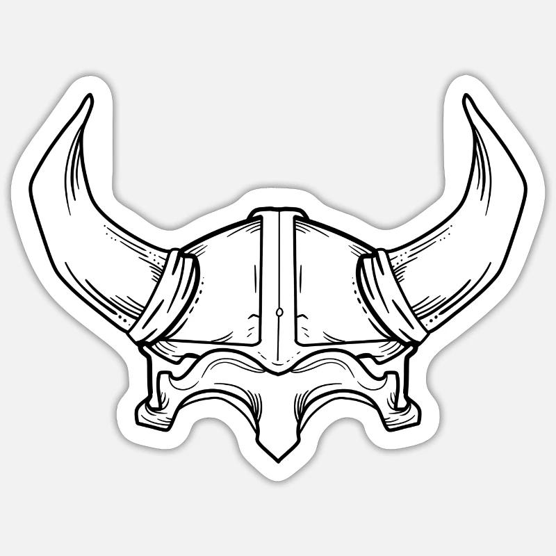 Wikinger Helm Mittelalter Sticker Größe S (10 x 10 cm)