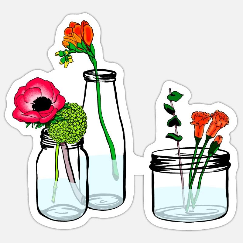 spring flowers - Sticker size S (10 x 10 cm) - white matte