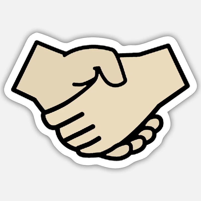 Handshake - Sticker taille S (10 x 10 cm) - blanc mat