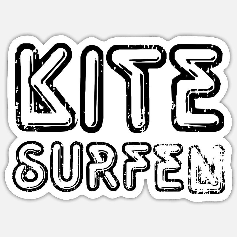 kitesurf phrases - Sticker taille S (10 x 10 cm) - blanc mat