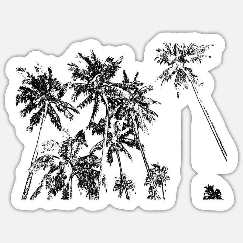 Palm trees - Sticker size S (10 x 10 cm) - white matte