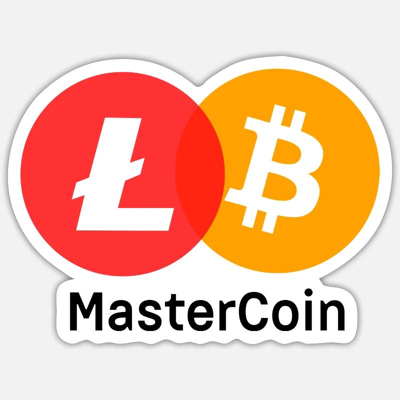 Mastercoin - BitoinXLitecoin - Sticker Größe S (10 x 10 cm) - Mattweiß