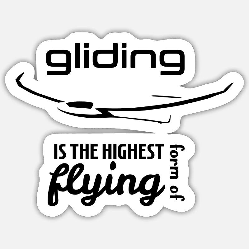 Glider Gliding Glider Glider Pilot Pilot - Sticker size S (10 x 10 cm) - white matte