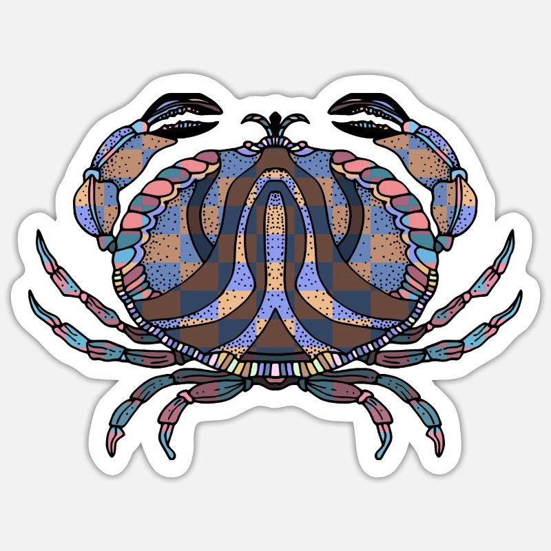 Crabe - Sticker taille S (10 x 10 cm) - blanc mat