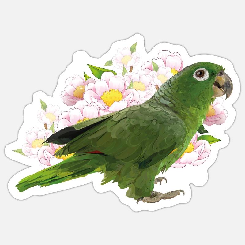 Blue crown parrot - Sticker size S (10 x 10 cm) - white matte