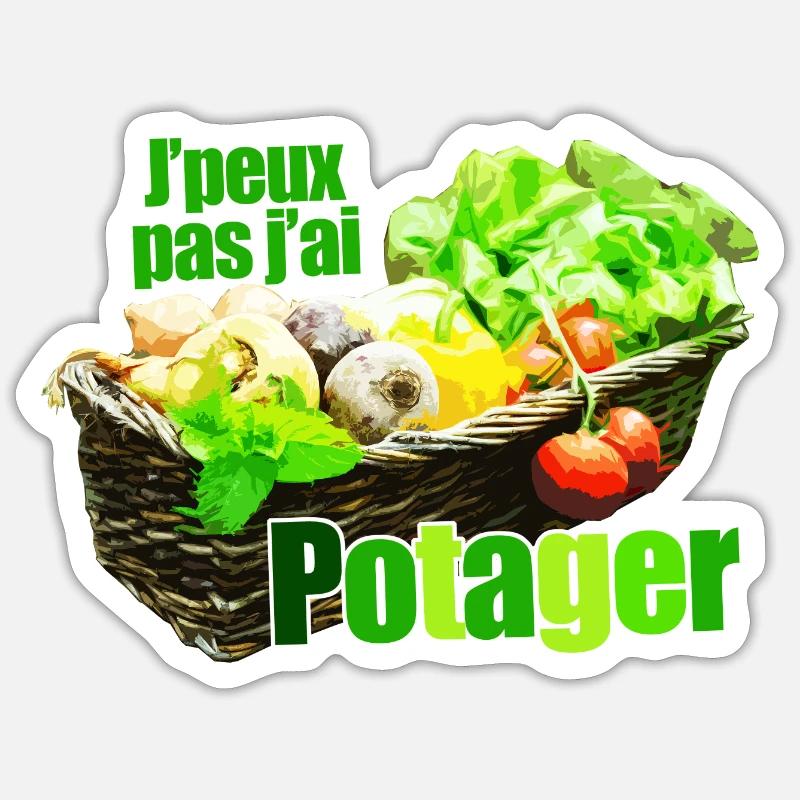 I can't I have vegetable basket stylized vegetable basket Sticker size S (10 x 10 cm)