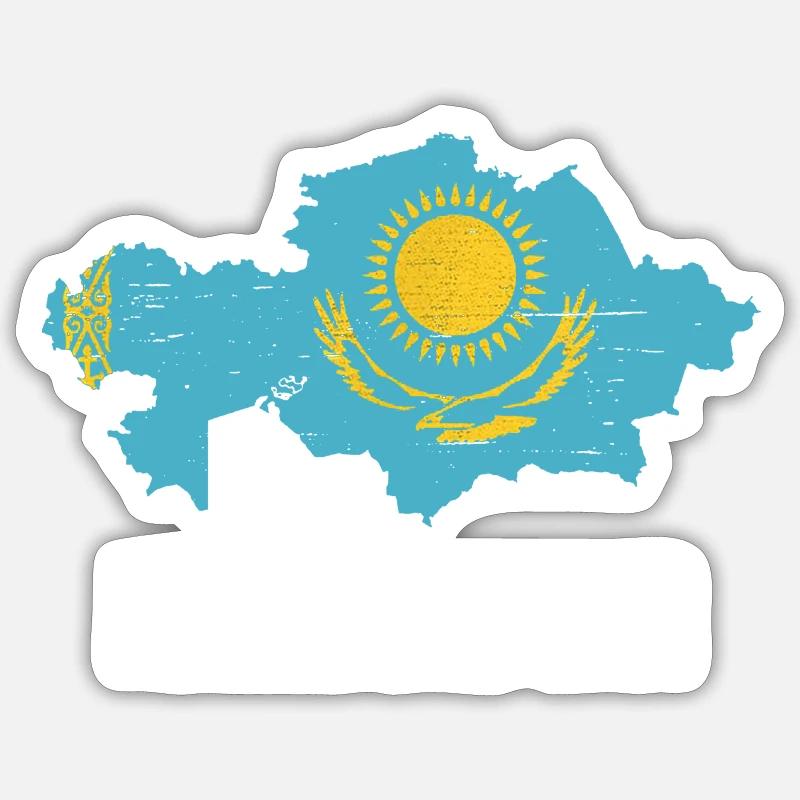 Kazakhstan Graphique - Sticker taille S (10 x 10 cm) - blanc mat
