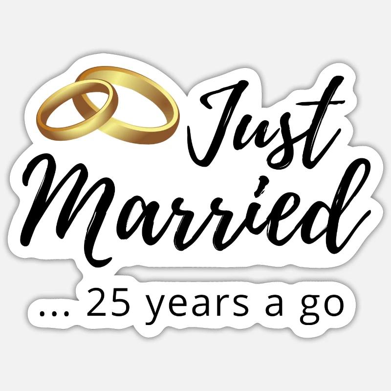25 års bryllupsdag Sticker