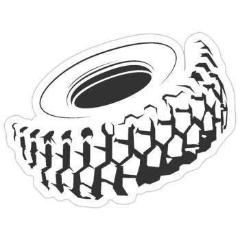 Tire Tires Crew Team Company Tractor Tractor - Sticker size S (10 x 10 cm) - white matte - Front