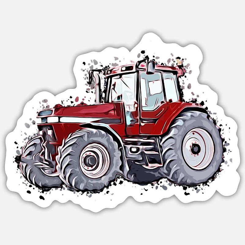 Traktor3 - Sticker Größe S (10 x 10 cm) - Mattweiß