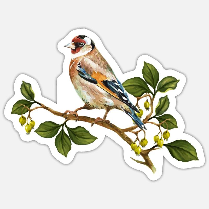 Bunte Vogel - Sticker Größe S (10 x 10 cm) - Mattweiß