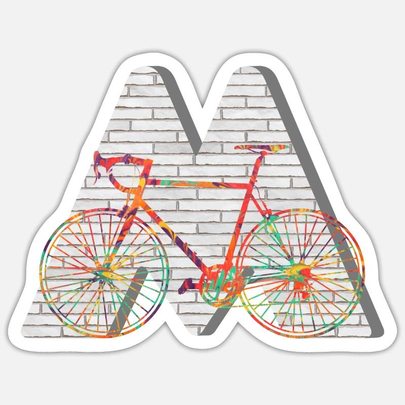 vélo e 249 m - Sticker taille S (10 x 10 cm) - blanc mat