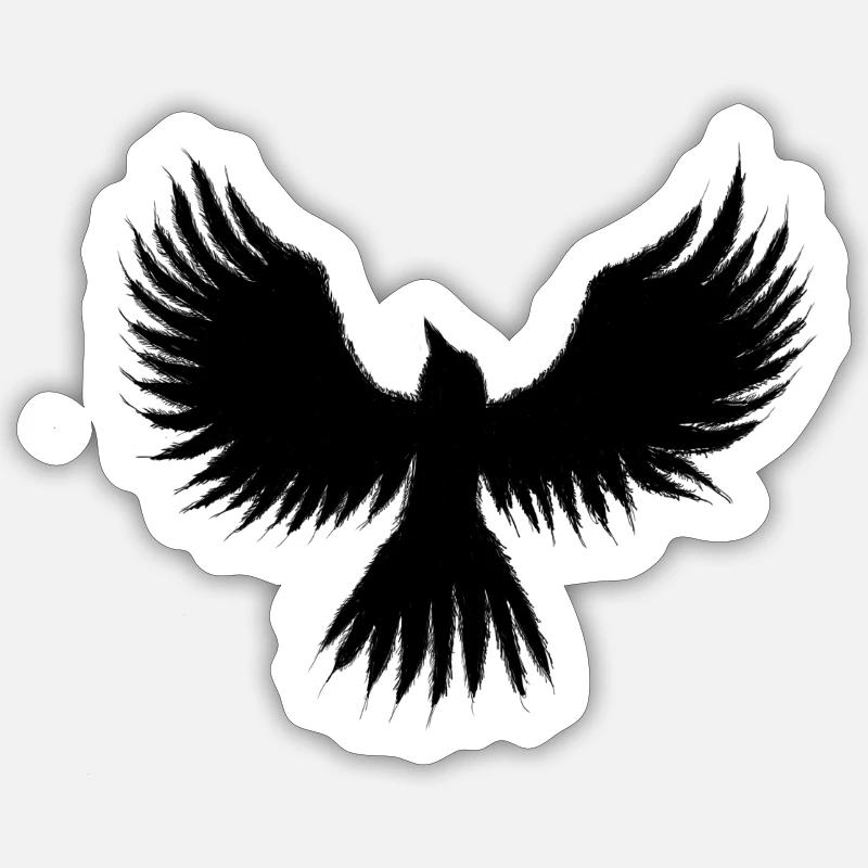 Raven - Sticker taille S (10 x 10 cm) - blanc mat