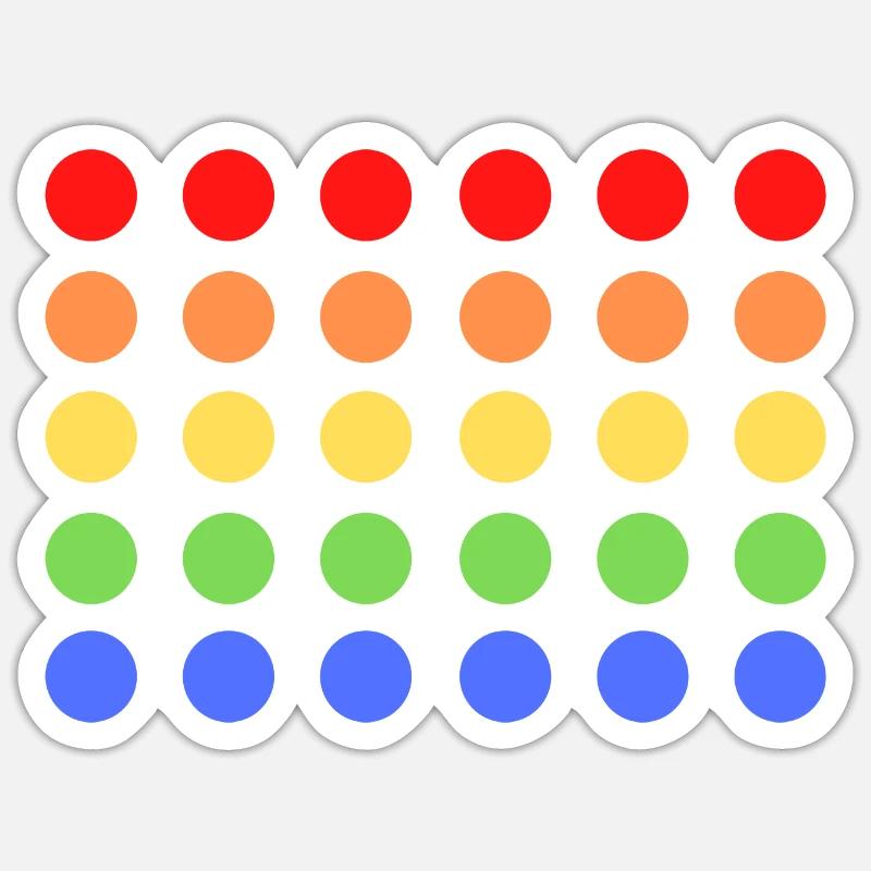 rainbow points - Sticker taille S (10 x 10 cm) - blanc mat
