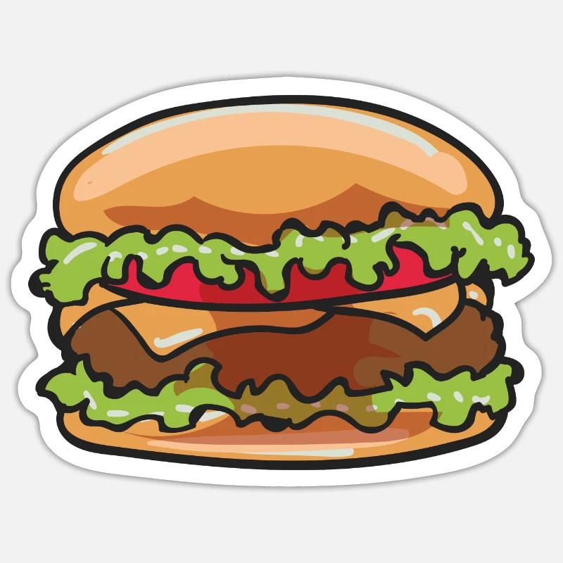 Hamburger - Sticker Größe S (10 x 10 cm) - Mattweiß