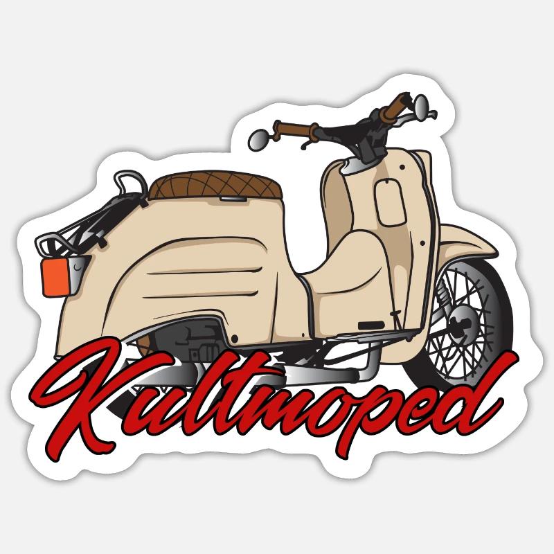 KULTMOPED SCHWALBE - Sticker Größe S (10 x 10 cm) - Mattweiß