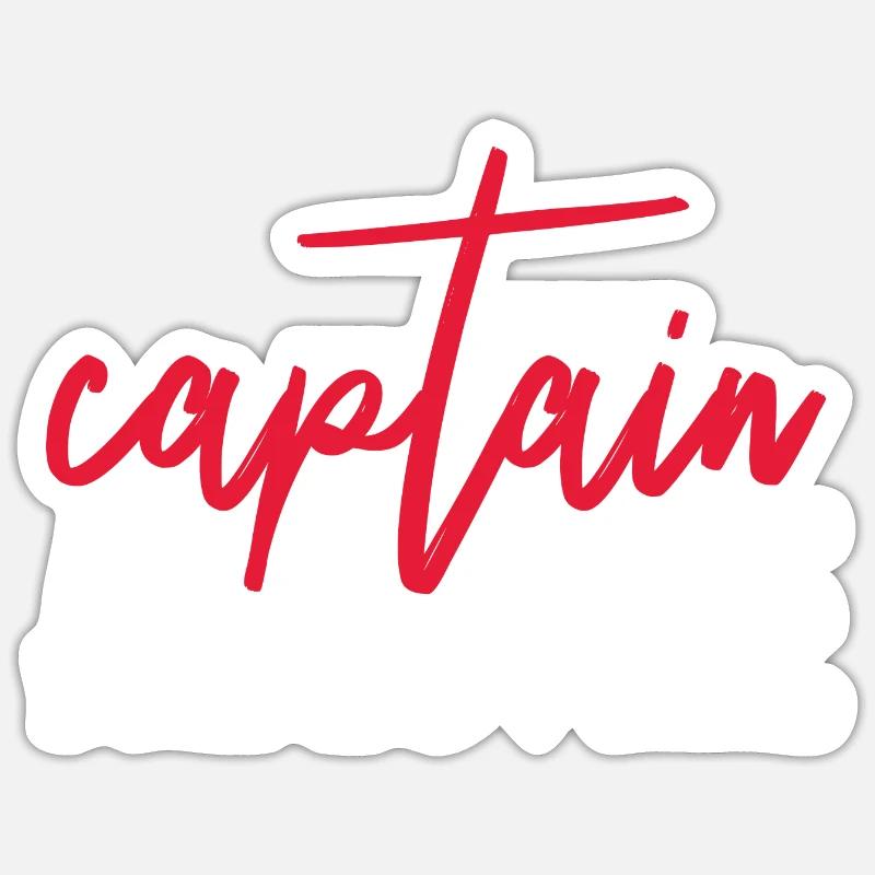 Captain Awesome Funny Sailing Boating - Sticker Größe S (10 x 10 cm) - Mattweiß