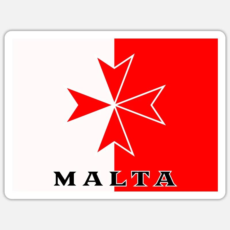 Flag Malta - Sticker størrelse S (10 x 10 cm) - mat hvid