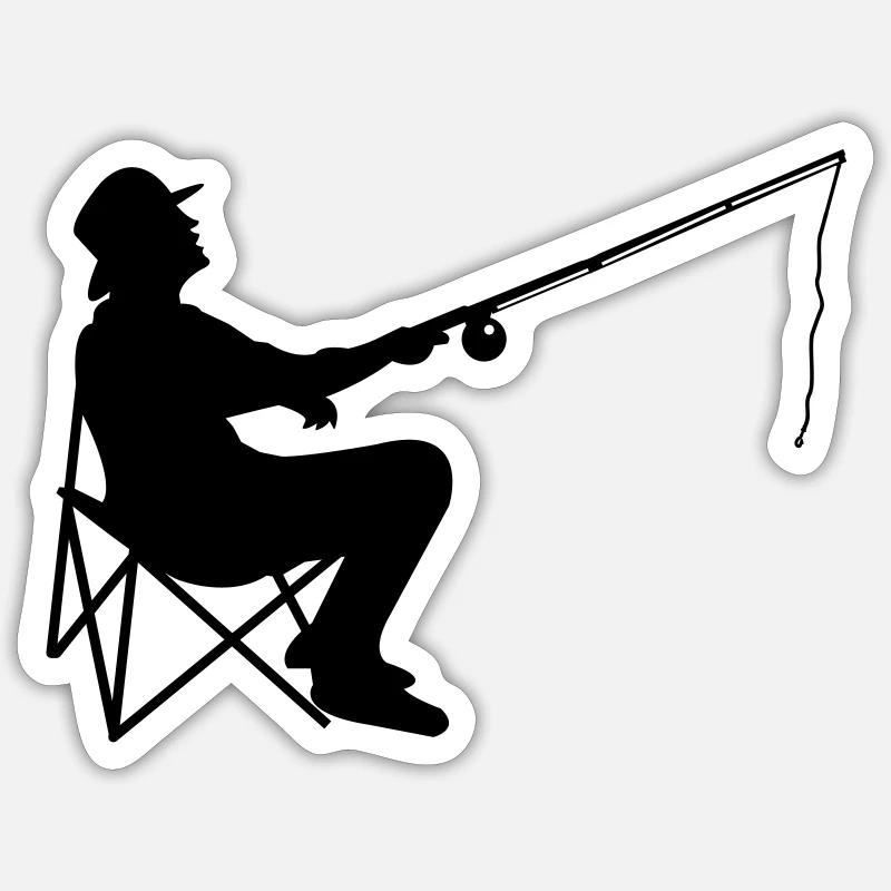 angler - Sticker size S (10 x 10 cm) - white matte